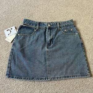 Commense Denim High Waist Cut Out Short Mini Skirt Women’s S